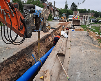 Construction site with ELIOT equipped warning meshes (GA ELIOT)